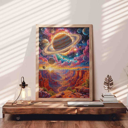 Cosmic Saturn Canyon Jigsaw Puzzle