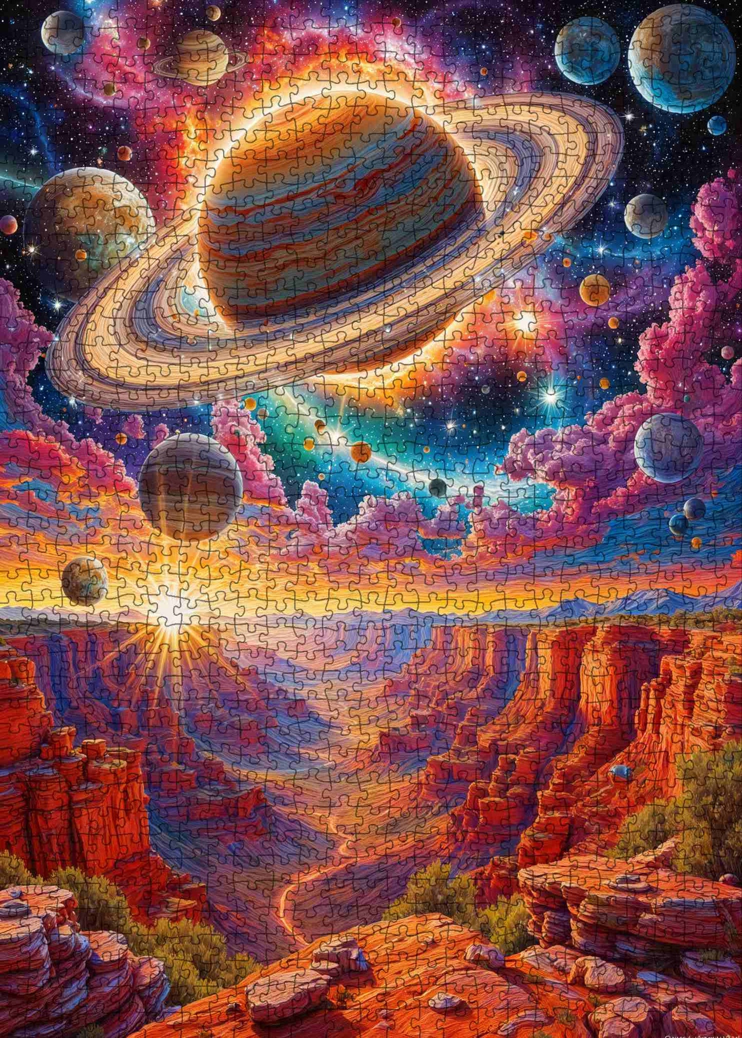 Cosmic Saturn Canyon Jigsaw Puzzle