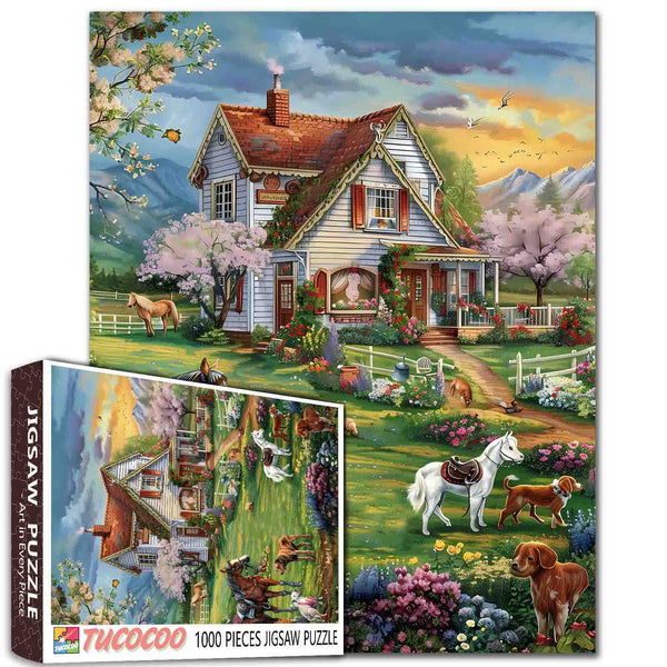 CountryHousewithAnimalsJigsawP