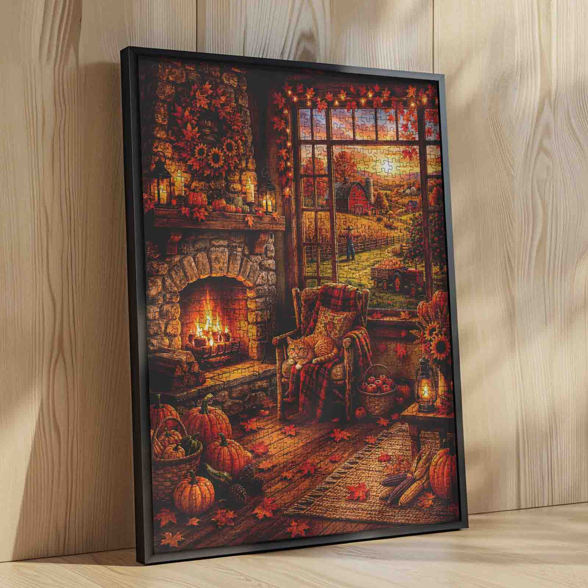 Cozy Autumn Farmhouse Retreat Jigsaw Puzzle