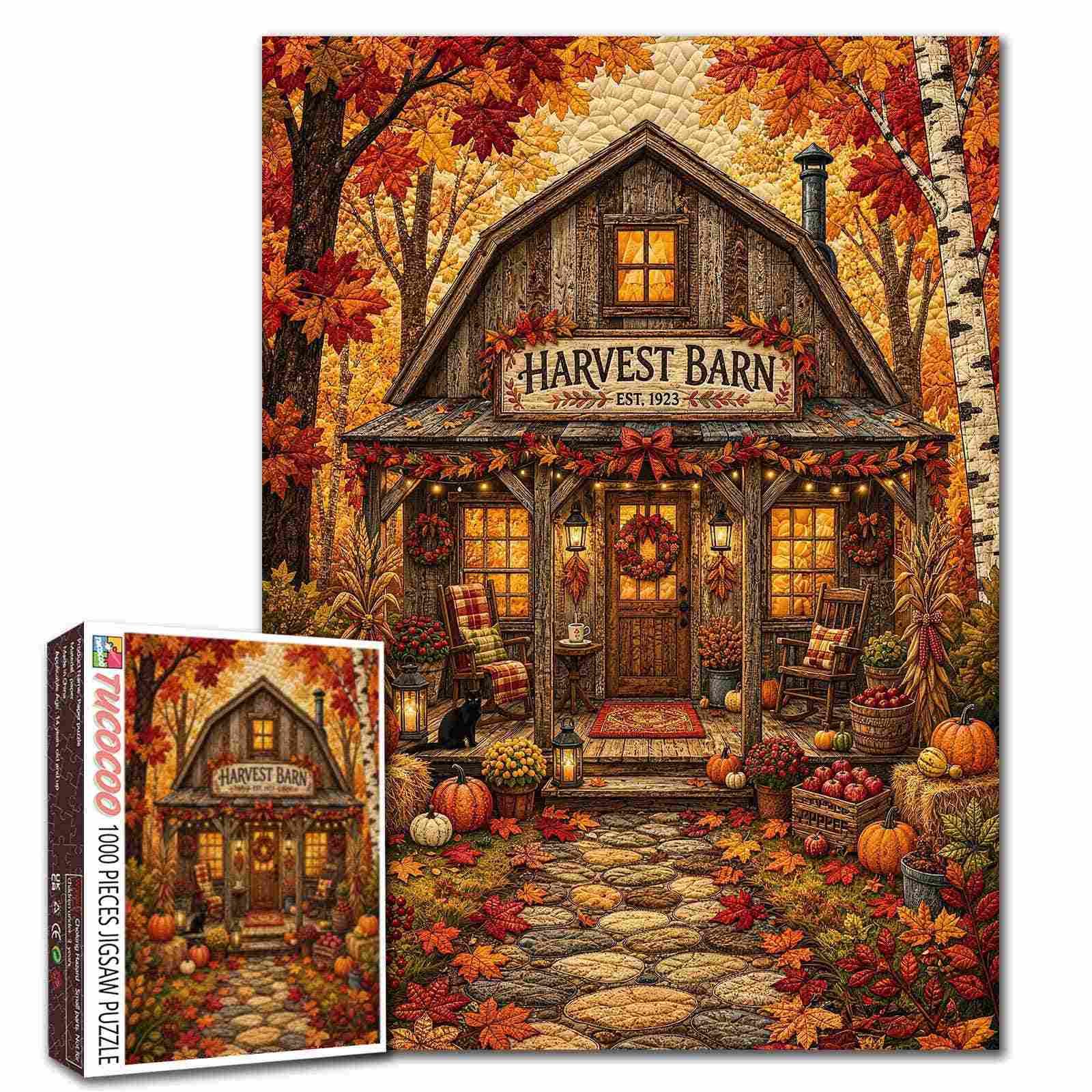 Cozy Autumn Harvest Barn Jigsaw Puzzle