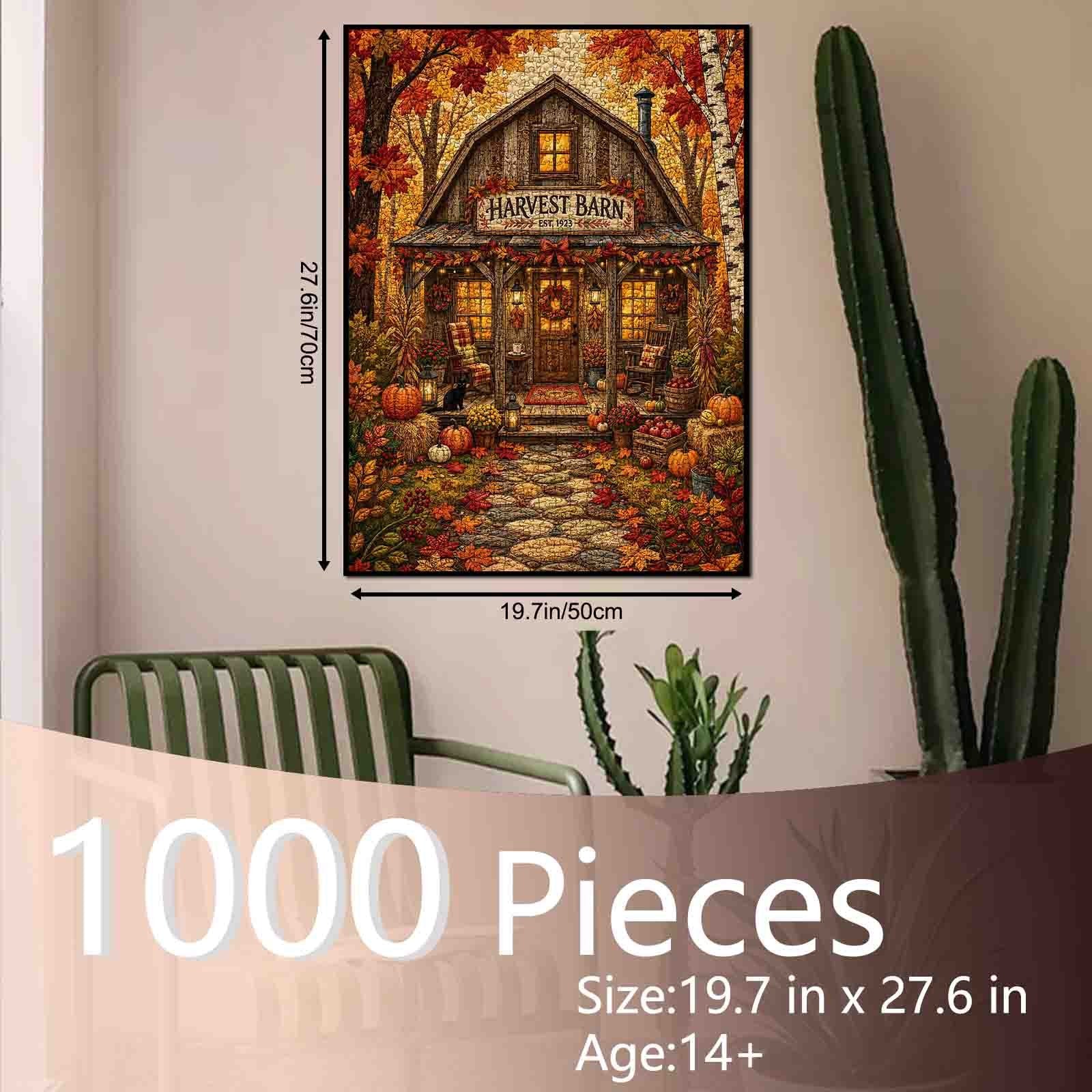 Cozy Autumn Harvest Barn Jigsaw Puzzle