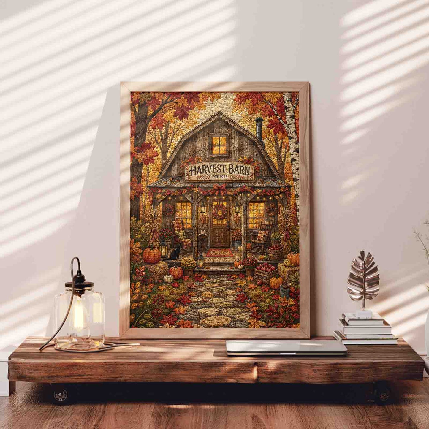 Cozy Autumn Harvest Barn Jigsaw Puzzle