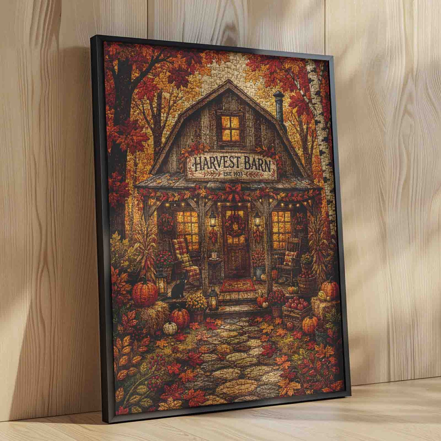 Cozy Autumn Harvest Barn Jigsaw Puzzle