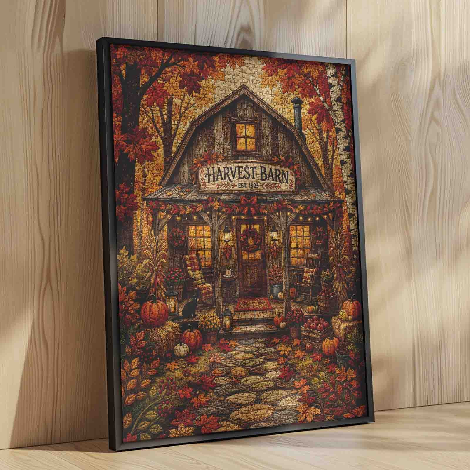 Cozy Autumn Harvest Barn Jigsaw Puzzle