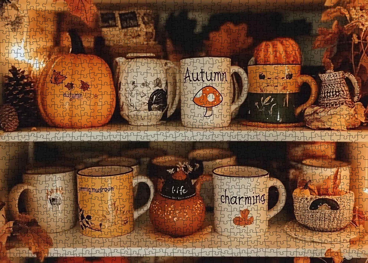 Cozy Autumn Mugs Collection Jigsaw Puzzle