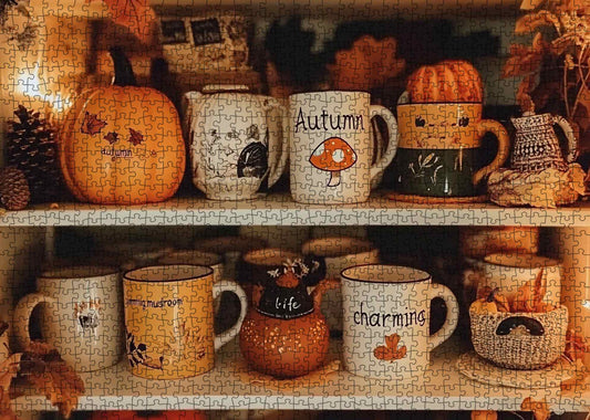 Cozy Autumn Mugs Collection Jigsaw Puzzle