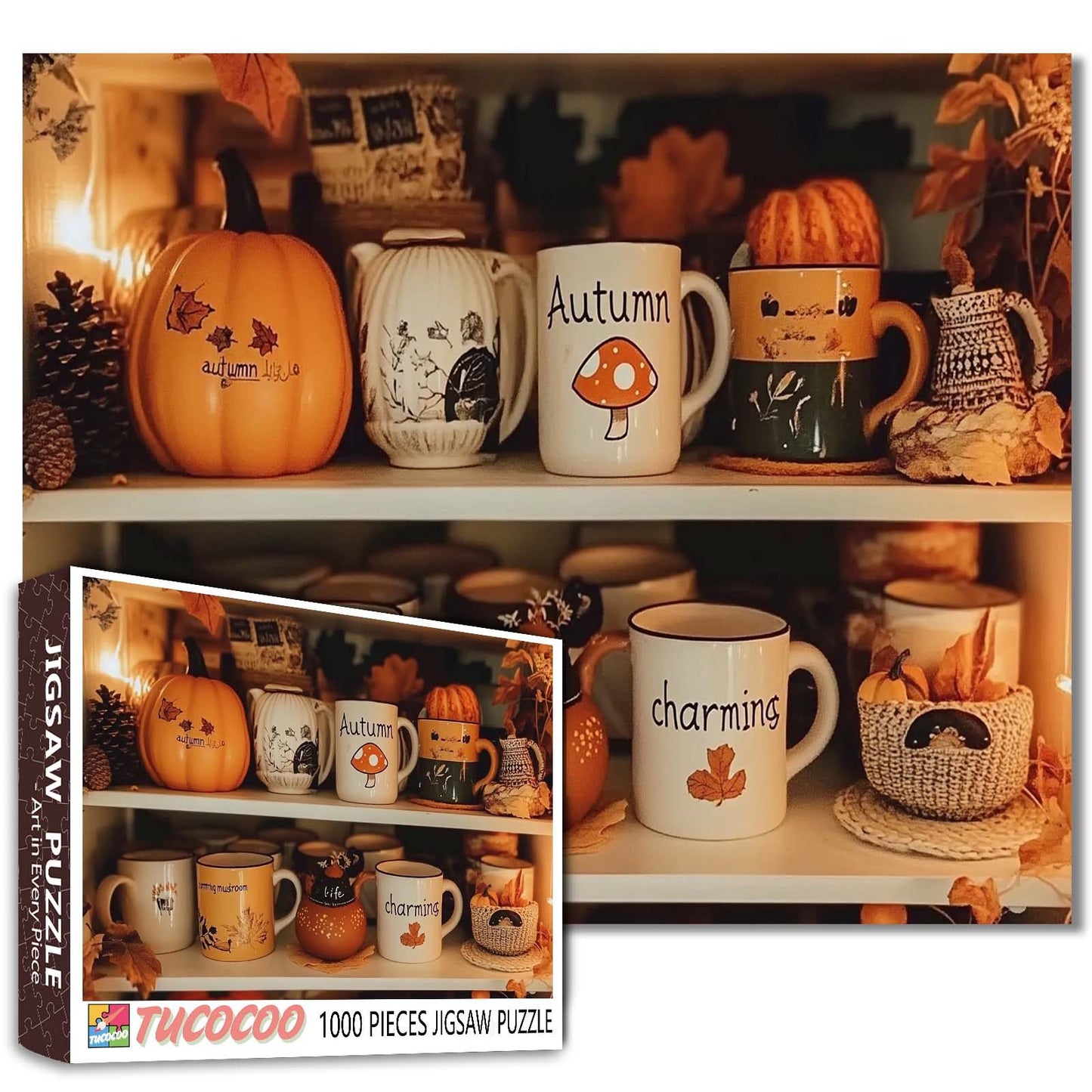 Cozy Autumn Mugs Collection Jigsaw Puzzle