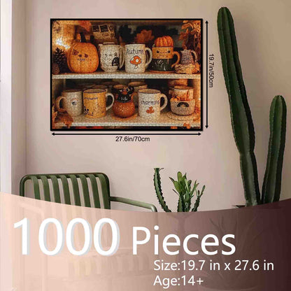 Cozy Autumn Mugs Collection Jigsaw Puzzle