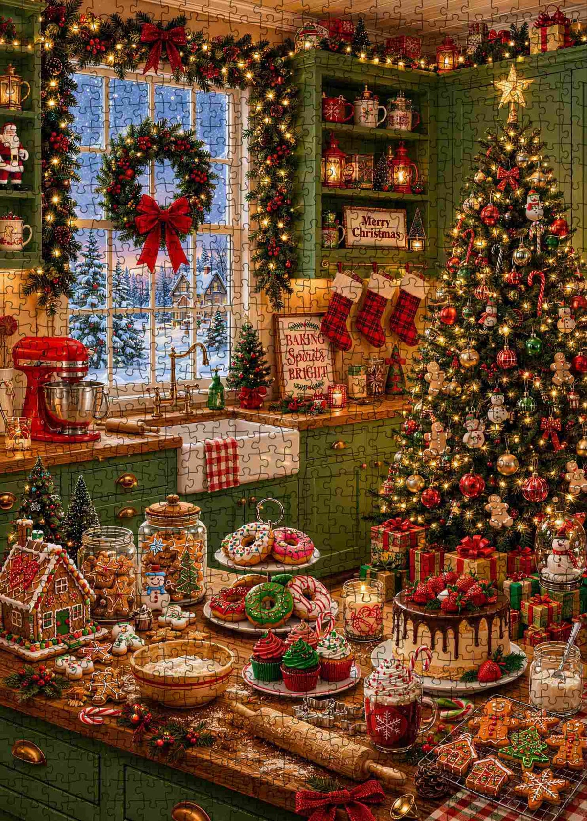 Cozy Christmas Baking Kitchen Jigsaw Puzzle