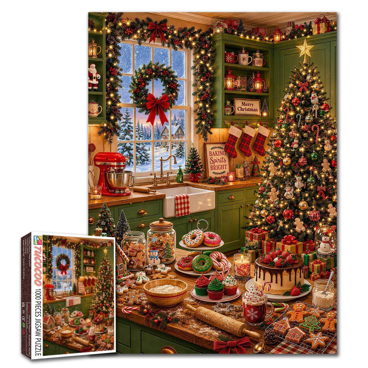 Cozy Christmas Baking Kitchen Jigsaw Puzzle