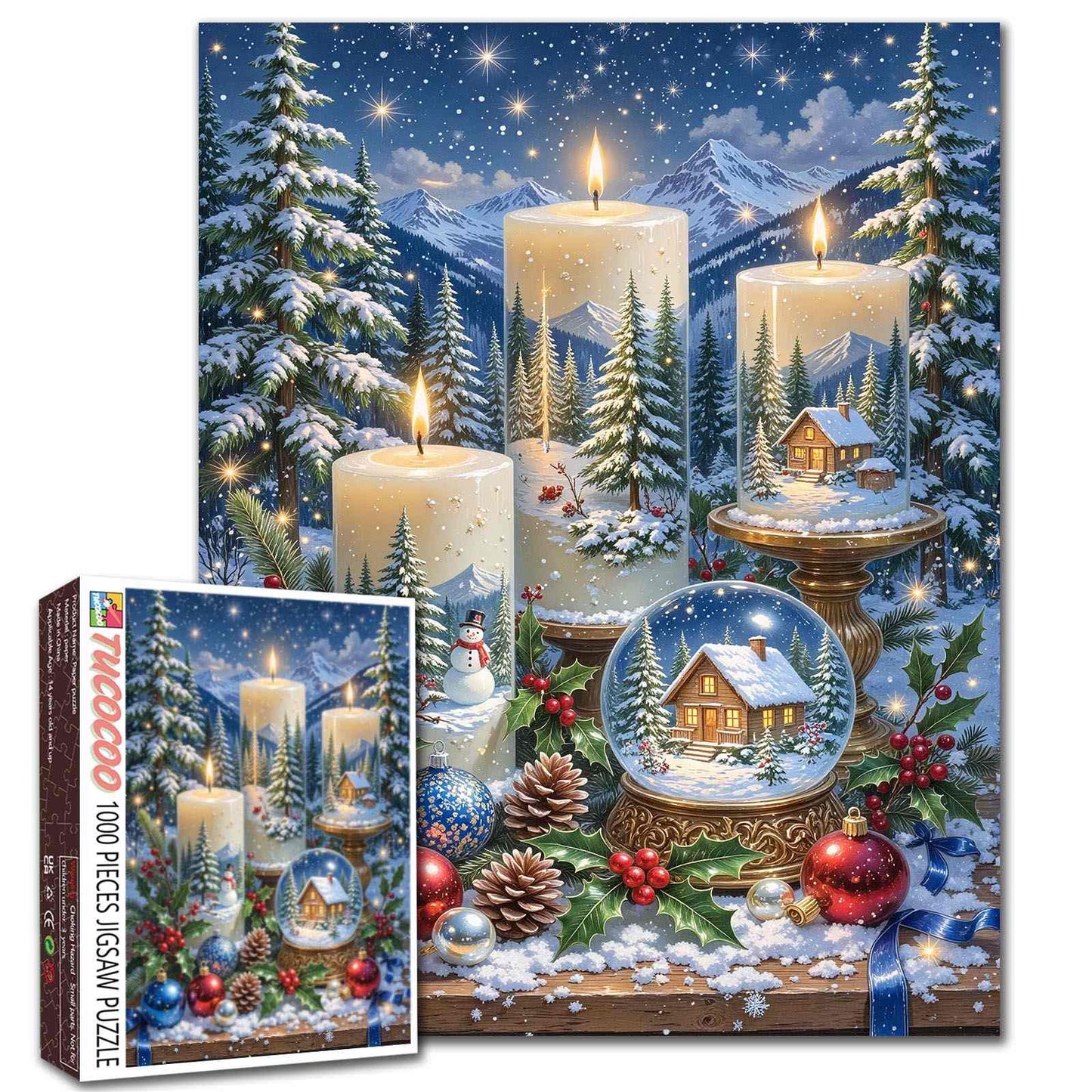 Cozy Christmas Candle Forest Jigsaw Puzzle