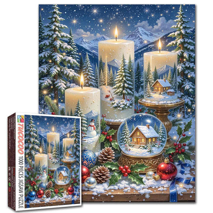 Cozy Christmas Candle Forest Jigsaw Puzzle