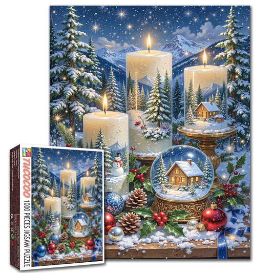 Cozy Christmas Candle Forest Jigsaw Puzzle