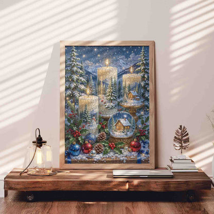 Cozy Christmas Candle Forest Jigsaw Puzzle