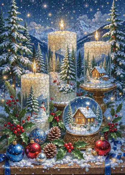 Cozy Christmas Candle Forest Jigsaw Puzzle