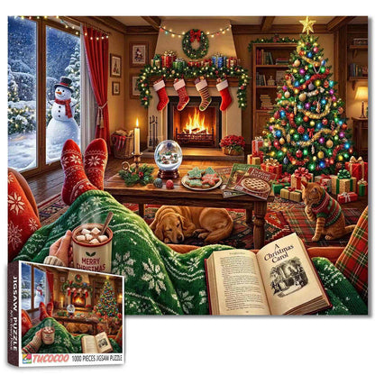 Cozy Christmas Fireplace Retreat Jigsaw Puzzle