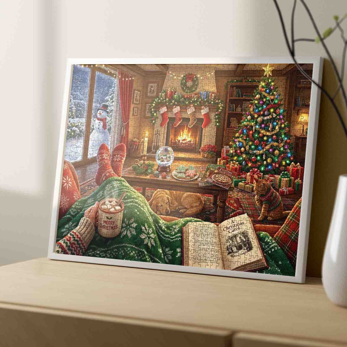 Cozy Christmas Fireplace Retreat Jigsaw Puzzle