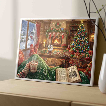 Cozy Christmas Fireplace Retreat Jigsaw Puzzle