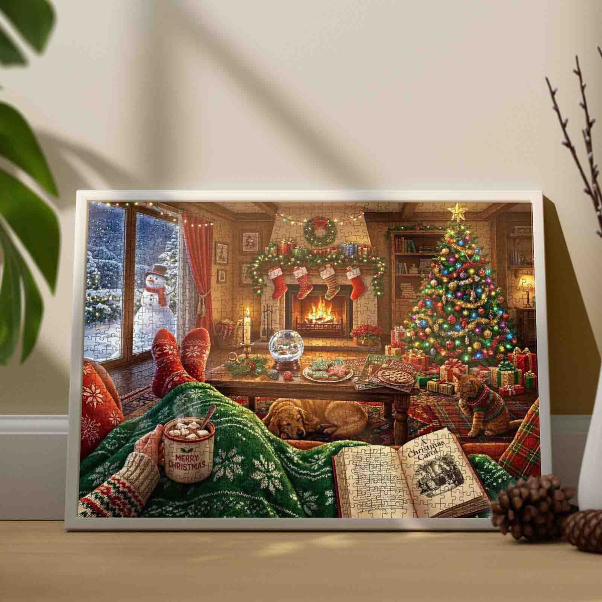 Cozy Christmas Fireplace Retreat Jigsaw Puzzle