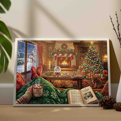 Cozy Christmas Fireplace Retreat Jigsaw Puzzle