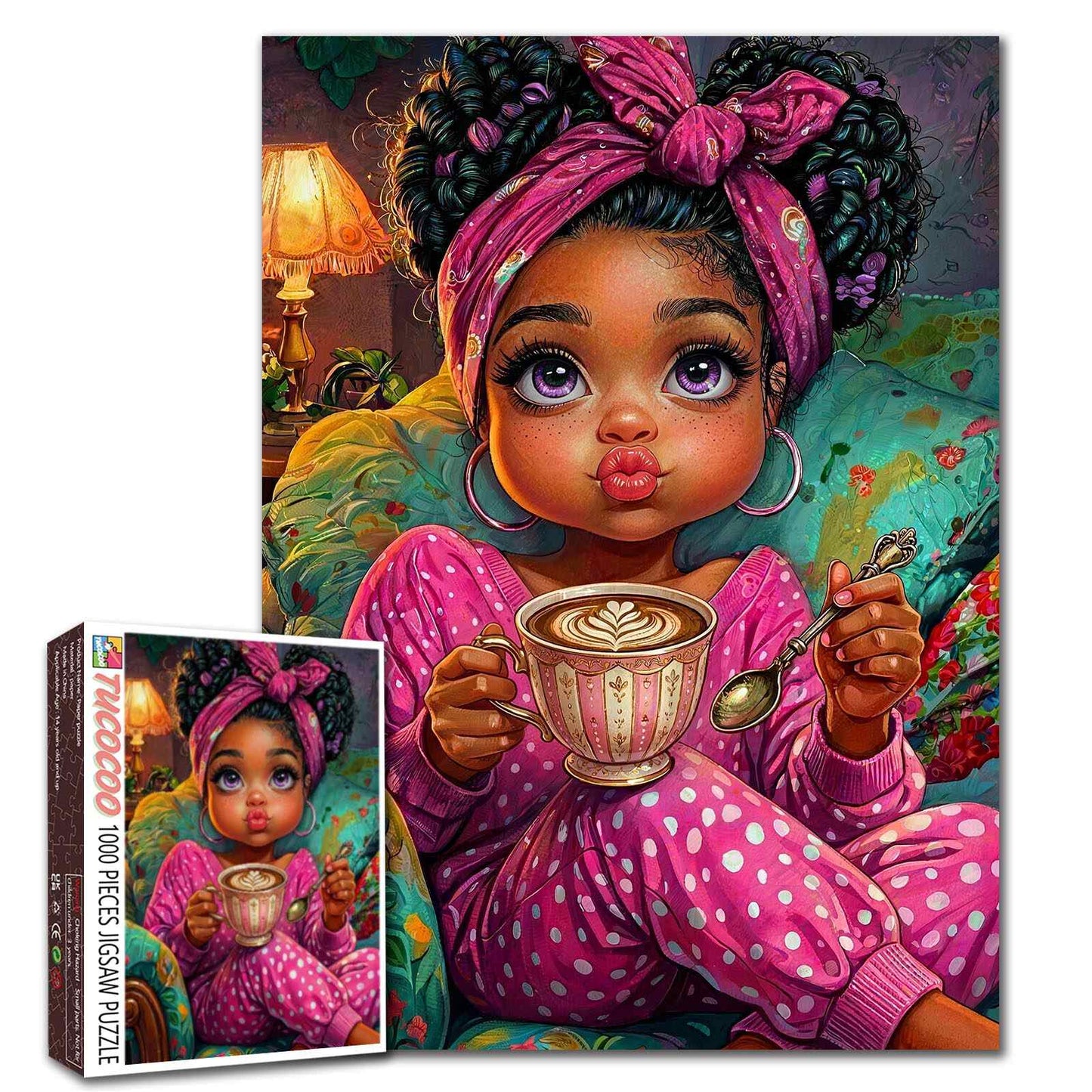 Cozy Coffee Time Girl Jigsaw Puzzle