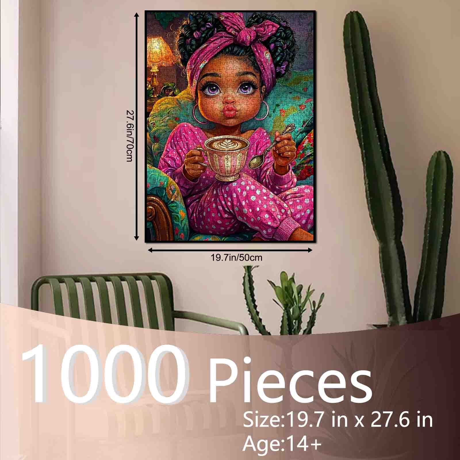 Cozy Coffee Time Girl Jigsaw Puzzle