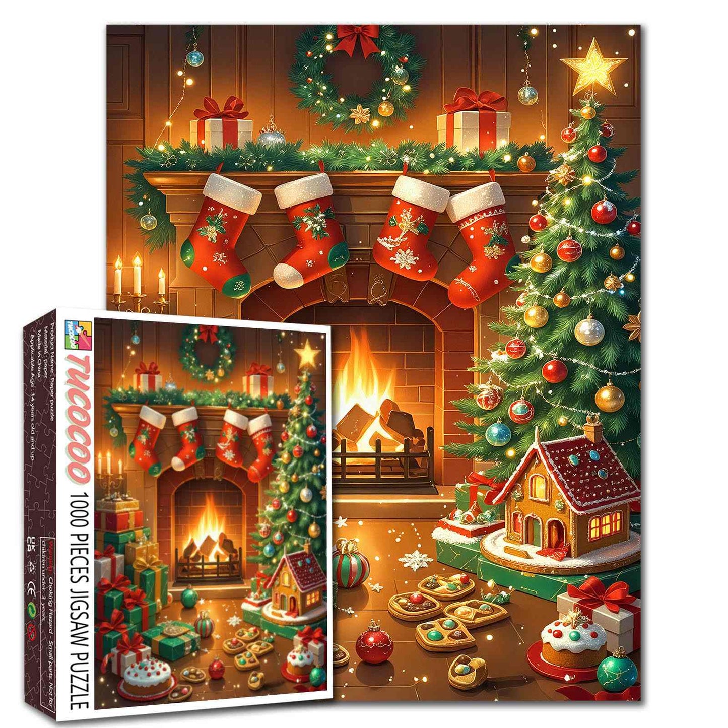 Cozy Fireplace Christmas Eve Jigsaw Puzzle