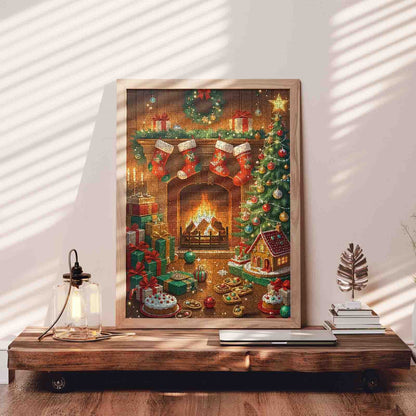Cozy Fireplace Christmas Eve Jigsaw Puzzle