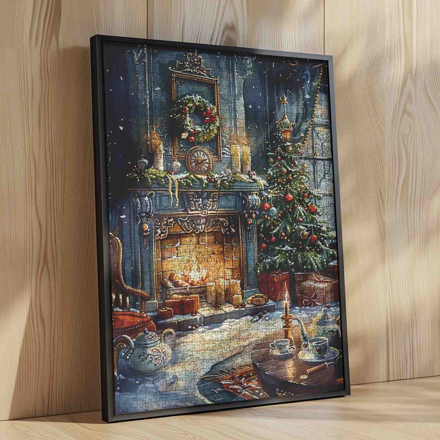 Cozy Holiday Hearth Scene Jigsaw Puzzle