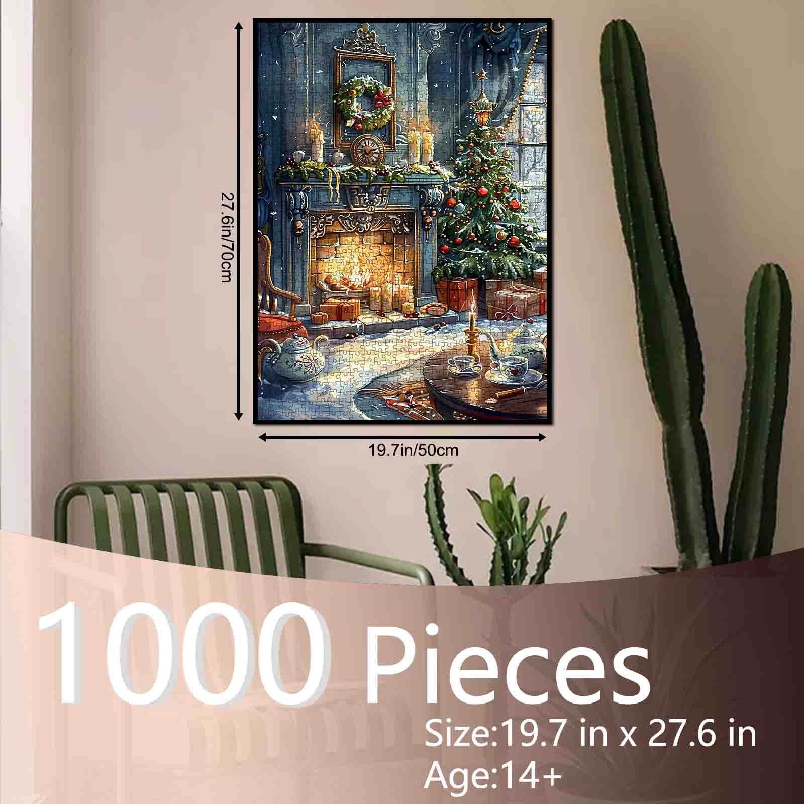 Cozy Holiday Hearth Scene Jigsaw Puzzle