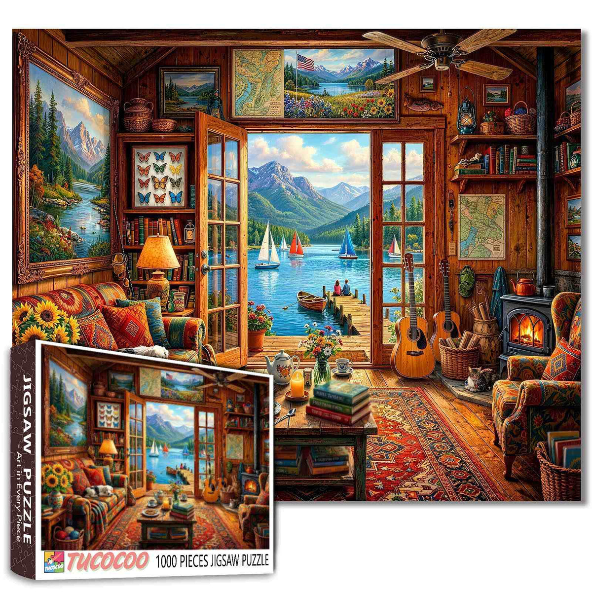 Cozy Lakeside Cabin Retreat Jigsaw Puzzle