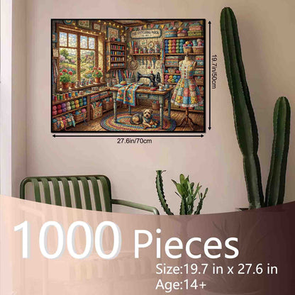 Cozy Sewing and Quilting Room Jigsaw Puzzle