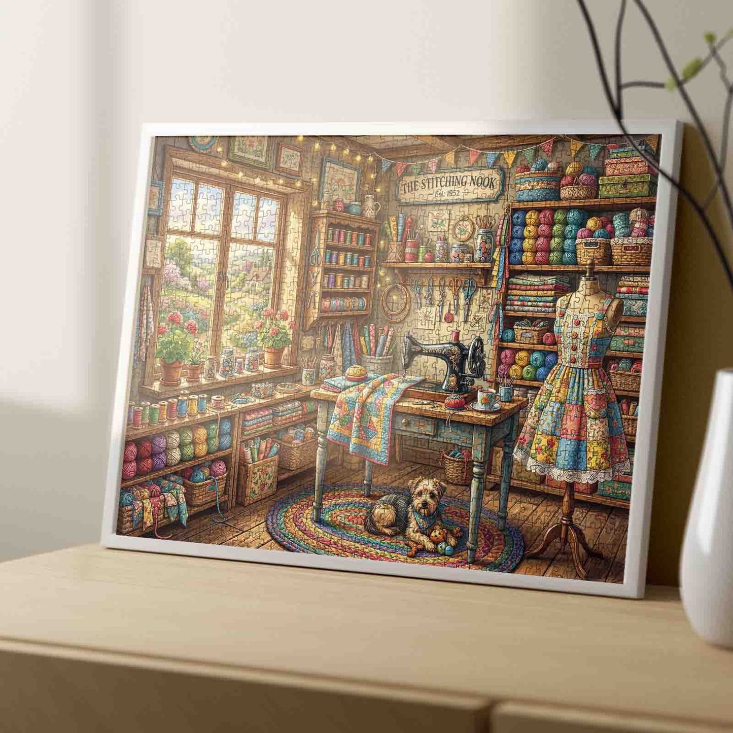 Cozy Sewing and Quilting Room Jigsaw Puzzle