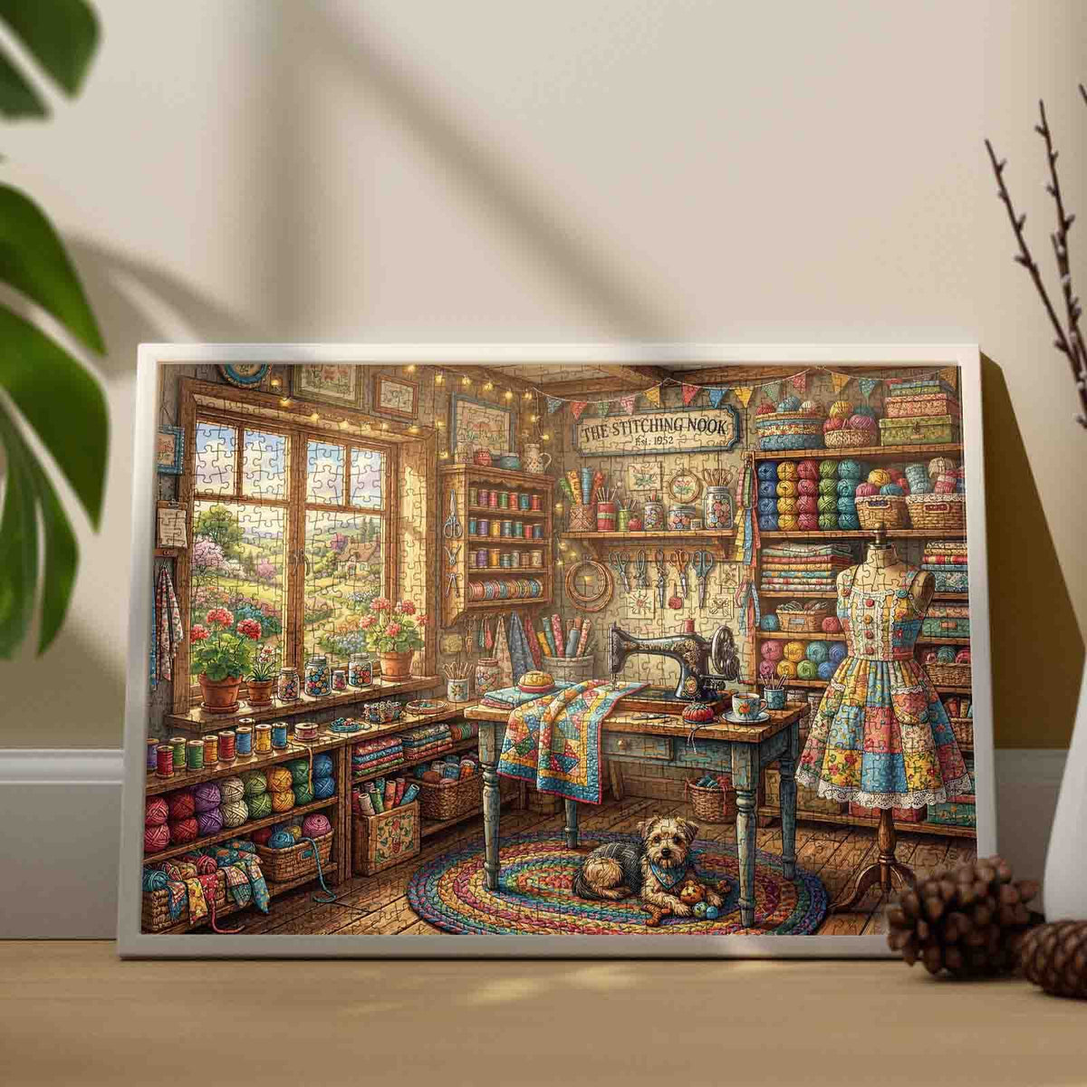 Cozy Sewing and Quilting Room Jigsaw Puzzle