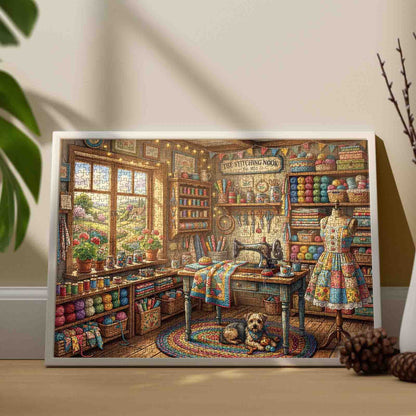 Cozy Sewing and Quilting Room Jigsaw Puzzle