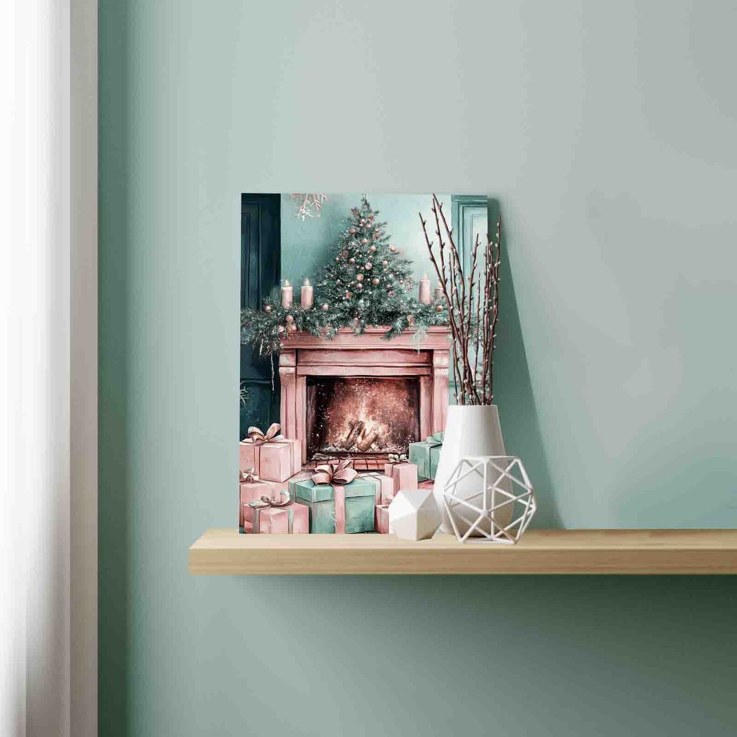 Cozy Fireplace Christmas Paint by Numbers