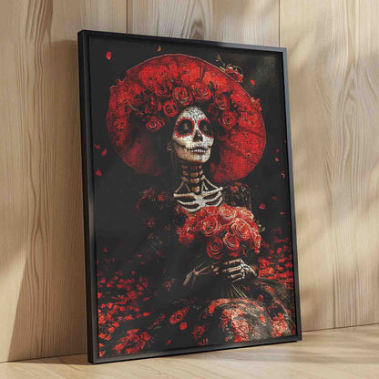 Crimson Rose Skeleton Lady Jigsaw Puzzle