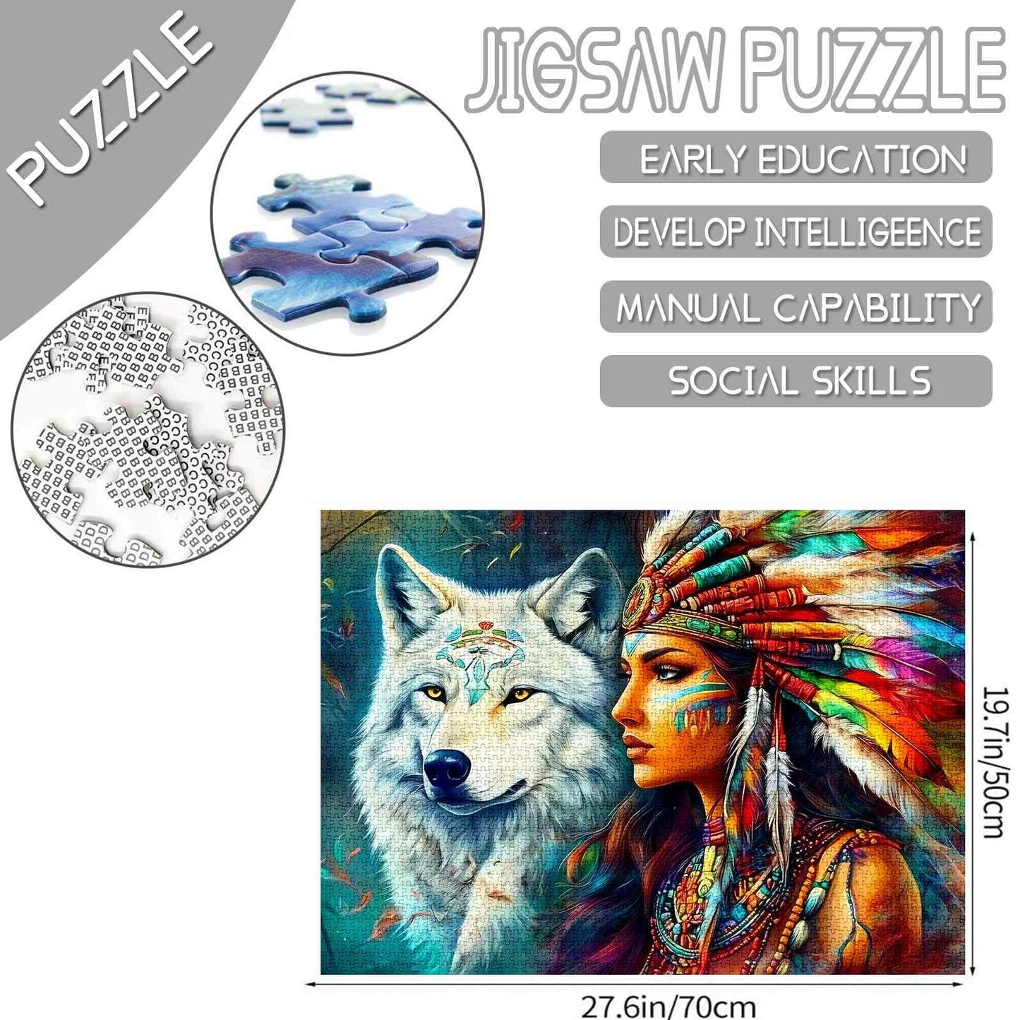 Native Spirit and Wolf Jigsaw Puzzles