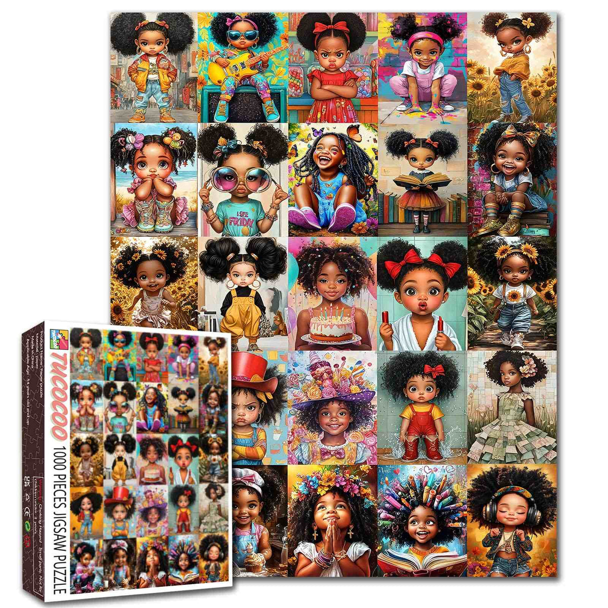 Cute Black Girl Moments Collage Jigsaw Puzzle