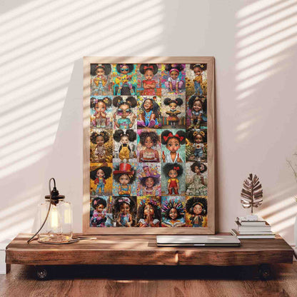 Cute Black Girl Moments Collage Jigsaw Puzzle