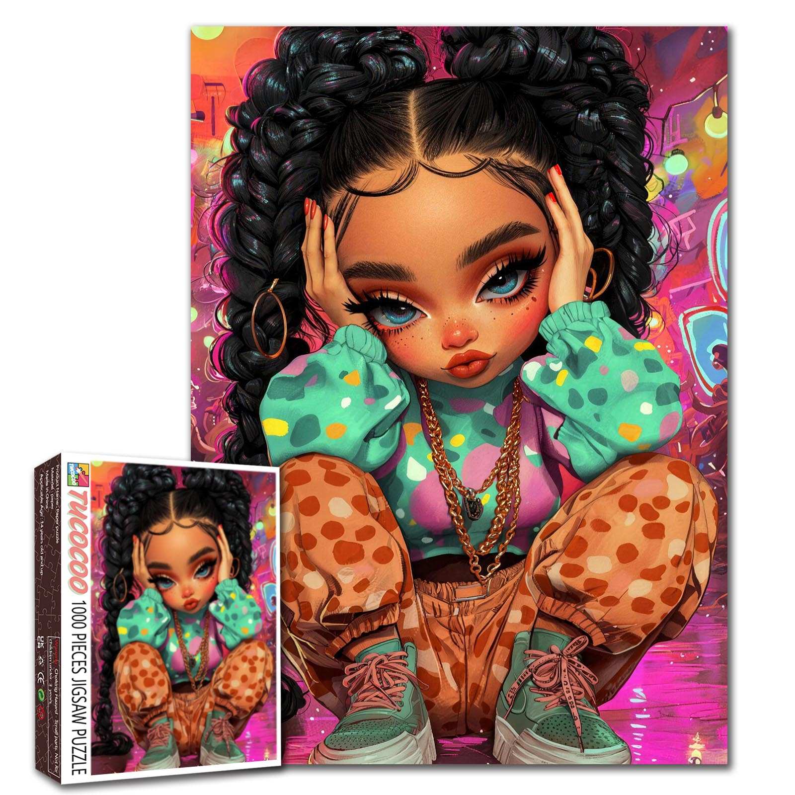 Cute Braided Girl Portrait Jigsaw Puzzle
