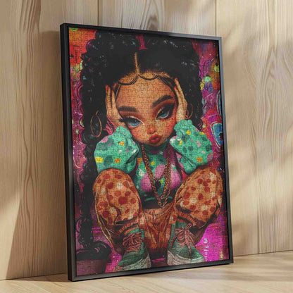 Cute Braided Girl Portrait Jigsaw Puzzle