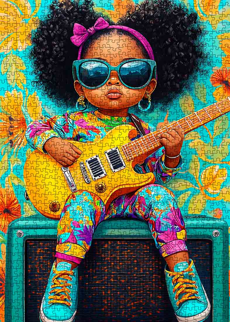 Groovy Girl Guitar Jigsaw Puzzle