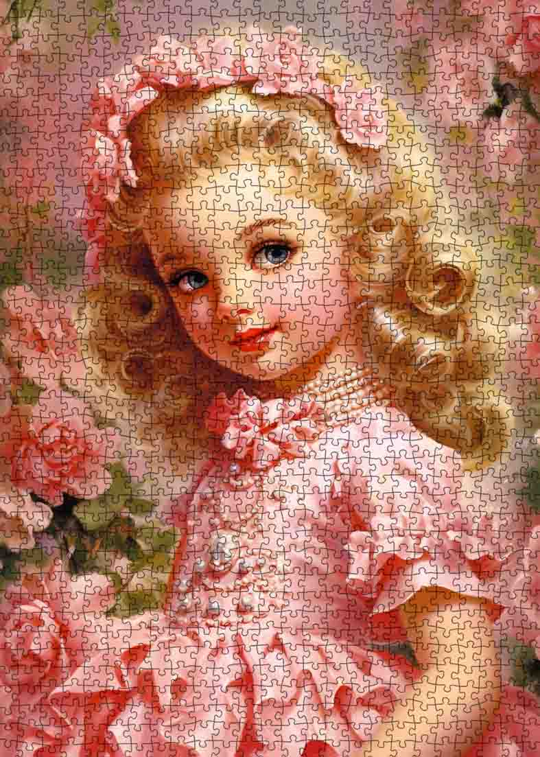 Vintage Rose Girl Jigsaw Puzzle