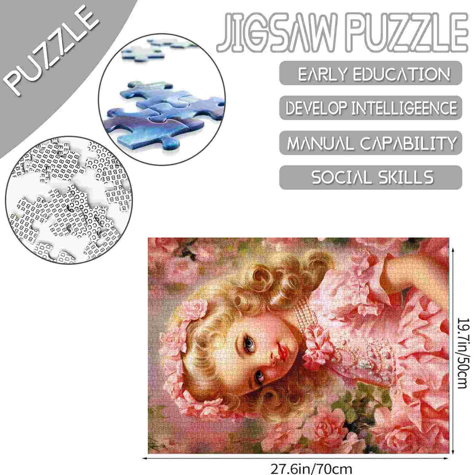 Vintage Rose Girl Jigsaw Puzzle