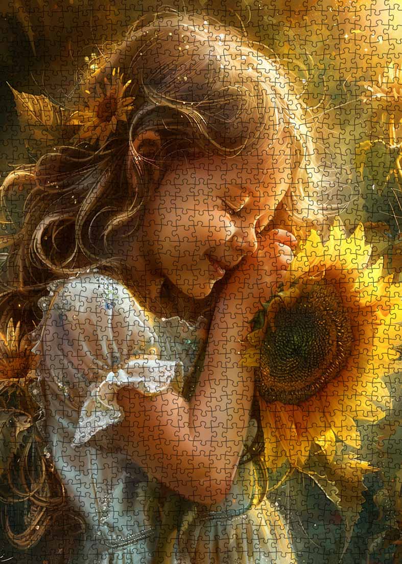 Sunflower Girl Jigsaw Puzzle