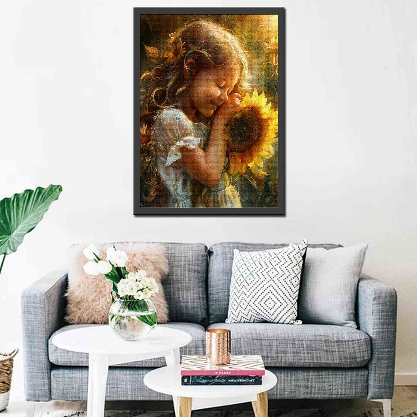 Sunflower Girl Jigsaw Puzzle