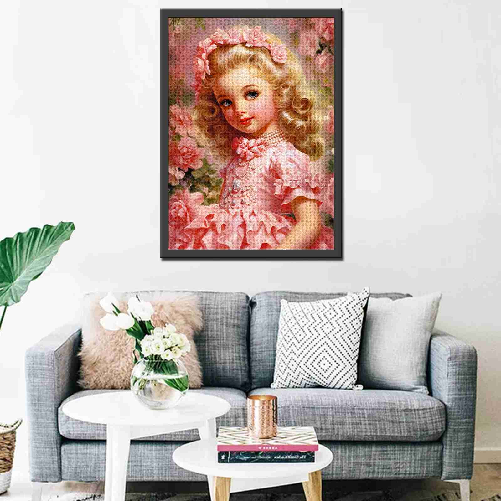 Vintage Rose Girl Jigsaw Puzzle