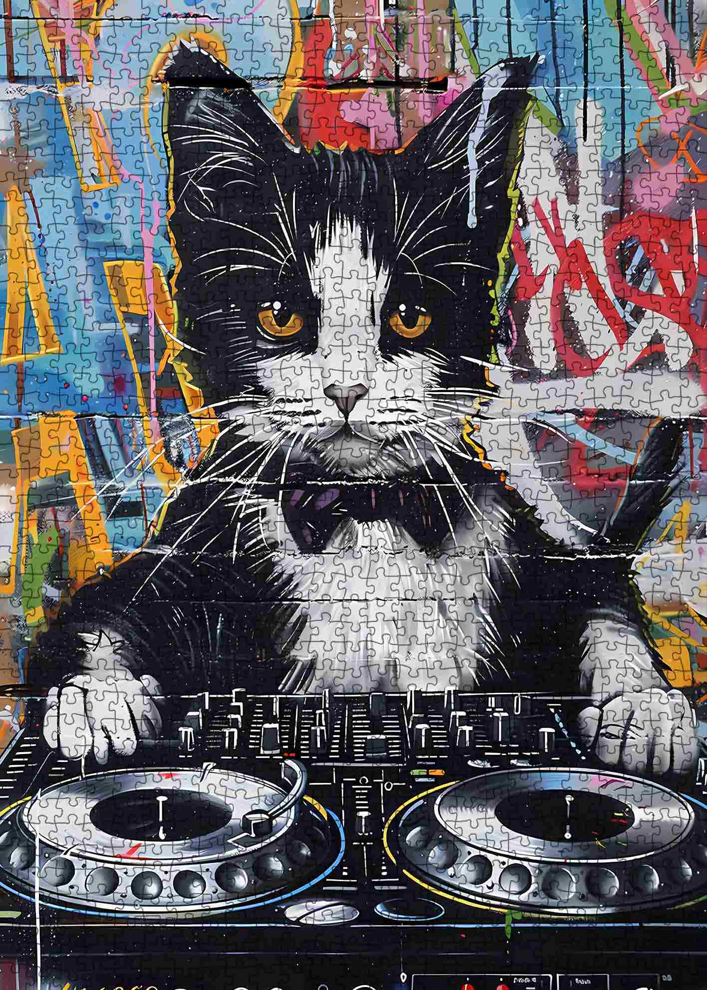 DJ Cat Graffiti Jigsaw Puzzle